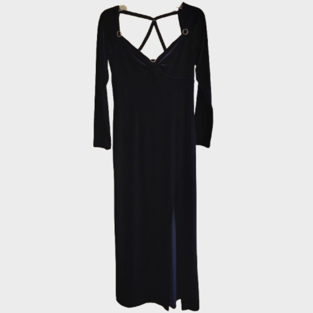Hugo Buscati Womens Deep purple Velour Dress Size Small